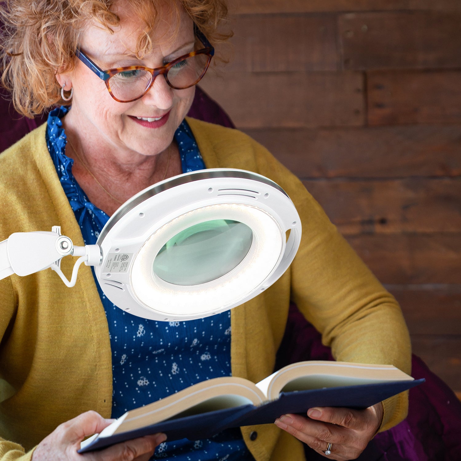 Brightech Lightview 2 in 1 Magnifying Dimmer Floor & Desk Lamp, White (Open Box)
