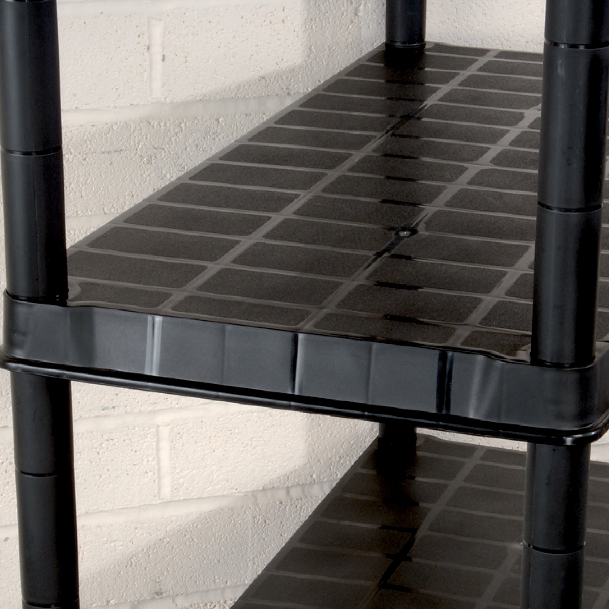 Ram Quality Products Deluxe 5 Tier Plastic Garage Storage Shelf Unit, Black - VMInnovations