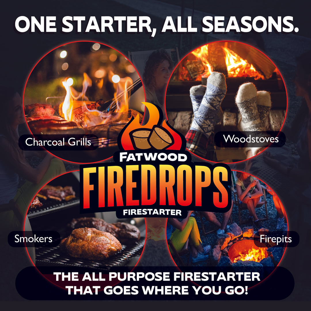 BetterWood Products Firedrop Nontoxic All Natural Fatwood Firestarters, 48 Pack - VMInnovations