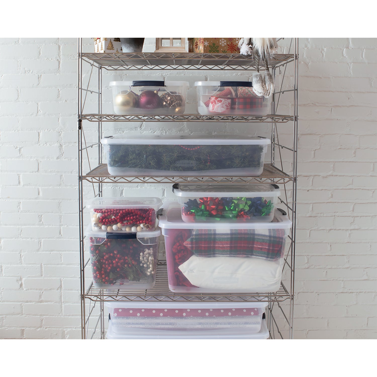 Rubbermaid Cleverstore (6) 30 Qt & (12) 6 Qt Plastic Storage Tote Container - VMInnovations