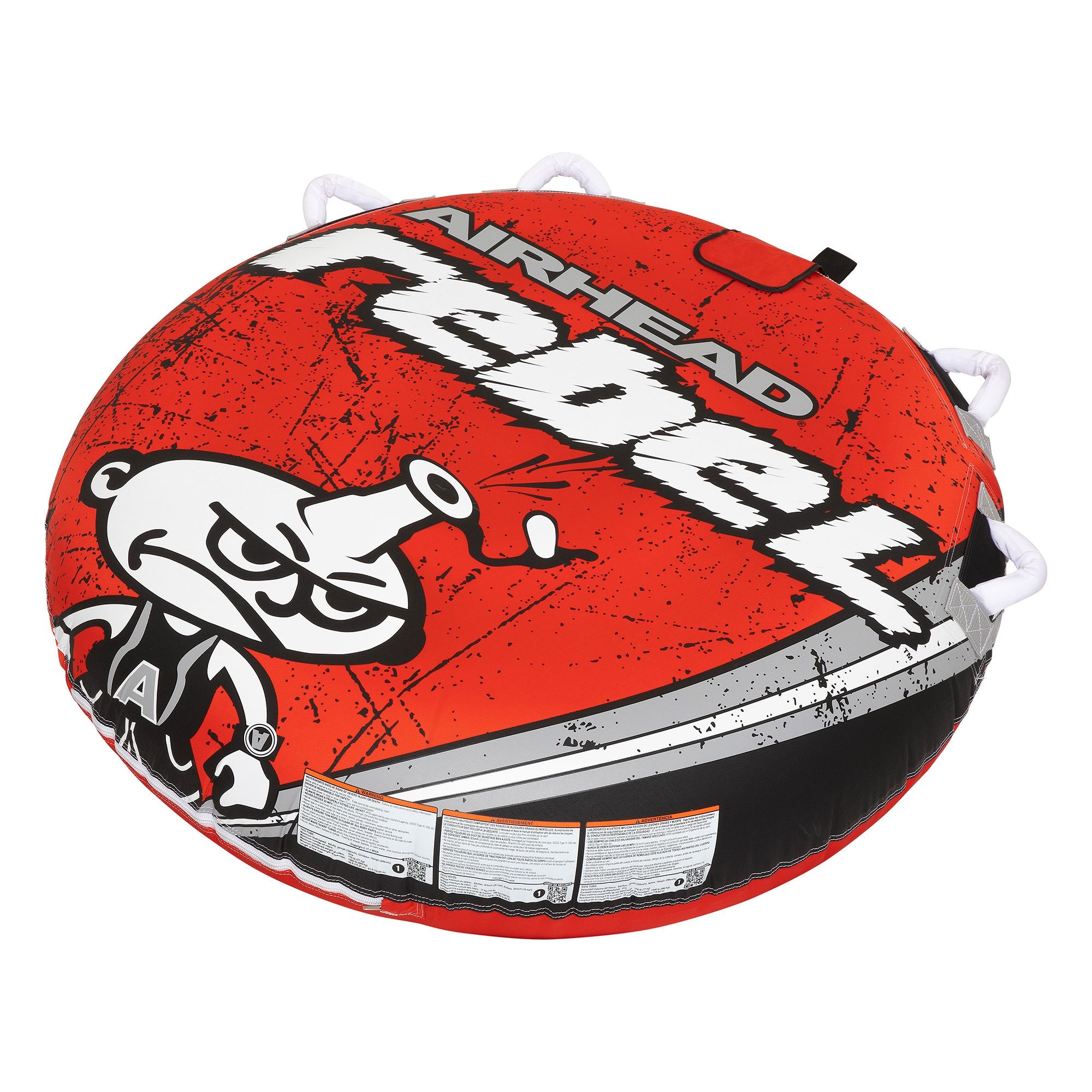 Durable Red Towable Tube Kit & Pump Bundled w/ AIRHEAD Rebel Tube Rope Pump Kit