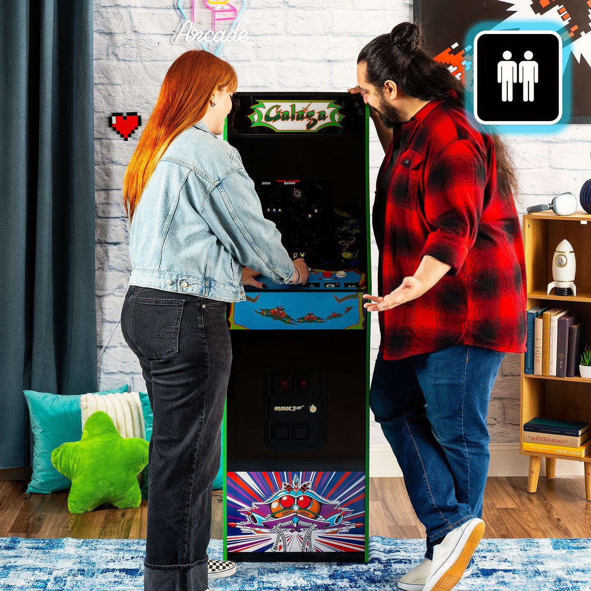Arcade1Up GALAGA 14 Games in 1, 5 Foot Stand-Up Cabinet Arcade Machine (Used)