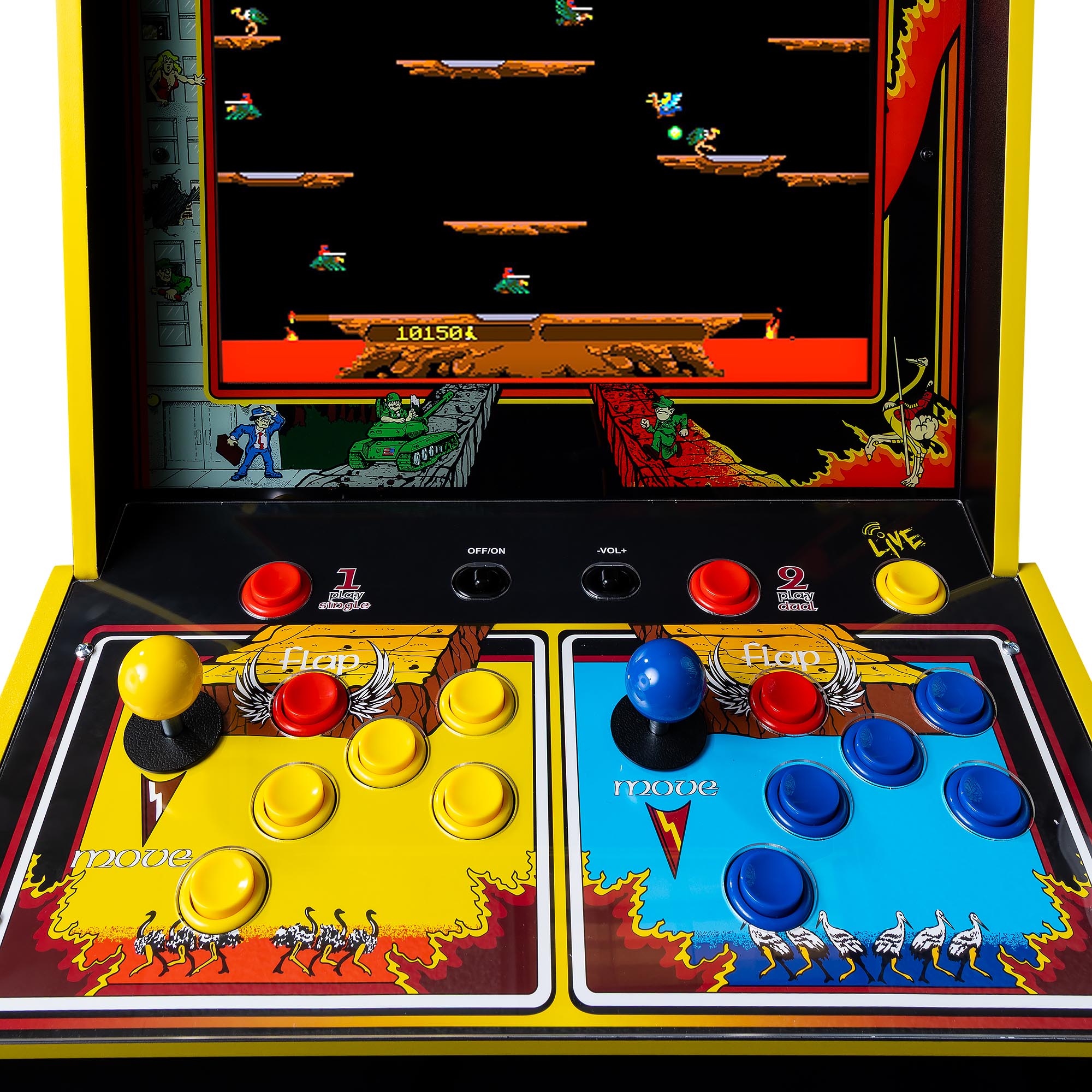 Arcade1Up Rampage, Joust Deluxe Arcade Machine with 14 Classic Midway Games
