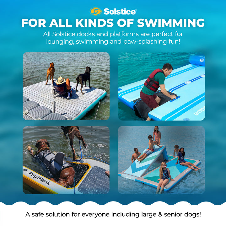 Solstice Original Floating Inflatable Dock RISE Water Mat 10 x 8 Foot Platform - VMInnovations