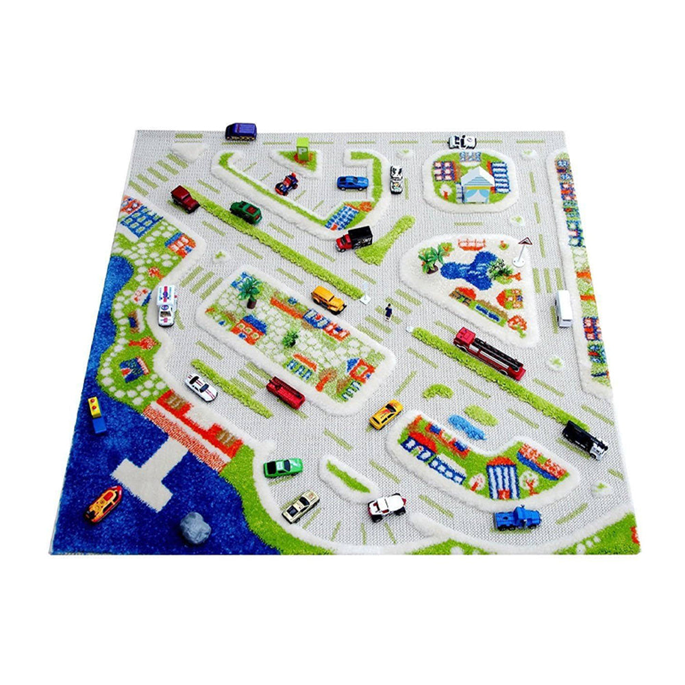 IVI 3D Play Carpets 71 x 52.5-inch Mini City Educational Toddler Mat Rug, Large - VMInnovations