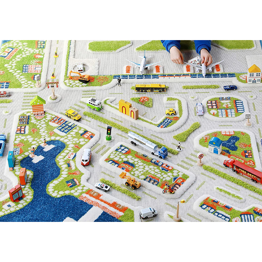 IVI 3D Play Carpets 71 x 52.5-inch Mini City Educational Toddler Mat Rug, Large - VMInnovations