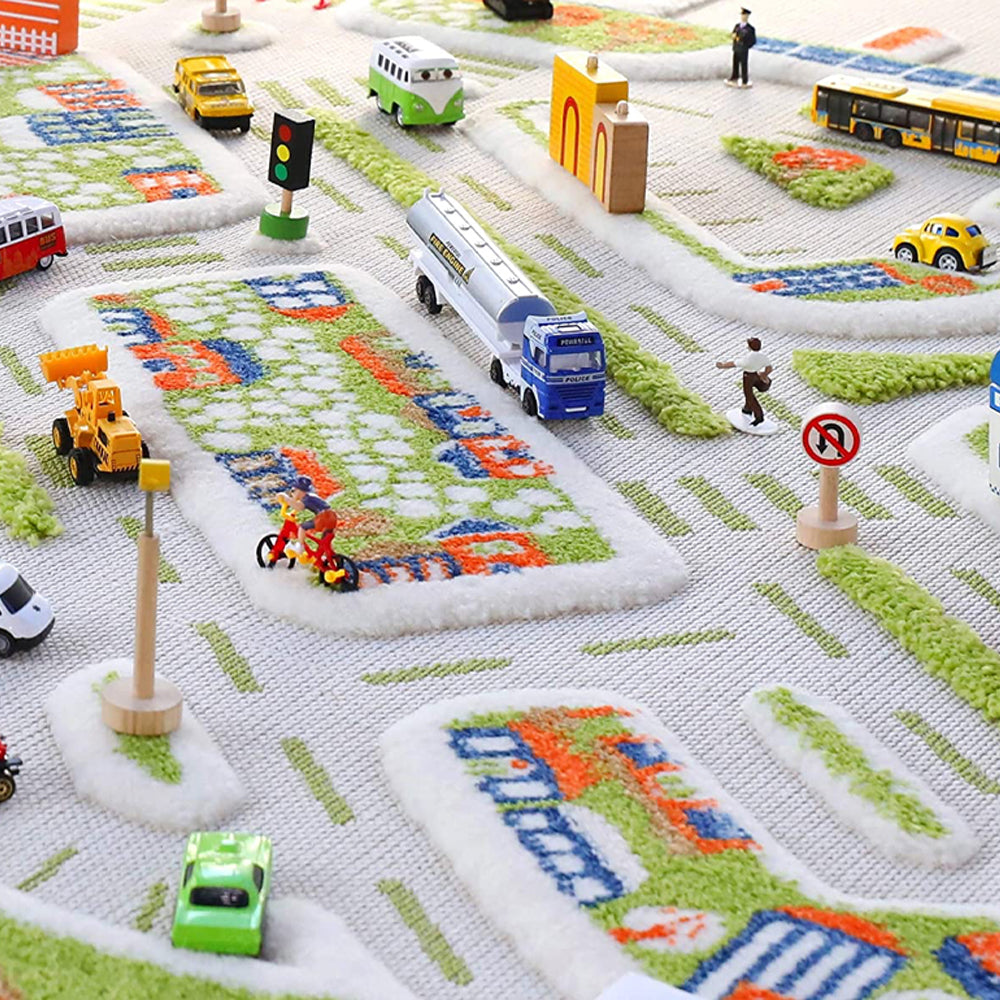 IVI 3D Play Carpets 71 x 52.5-inch Mini City Educational Toddler Mat Rug, Large - VMInnovations