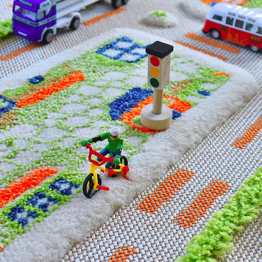 IVI 3D Play Carpets 71 x 52.5-inch Mini City Educational Toddler Mat Rug, Large - VMInnovations