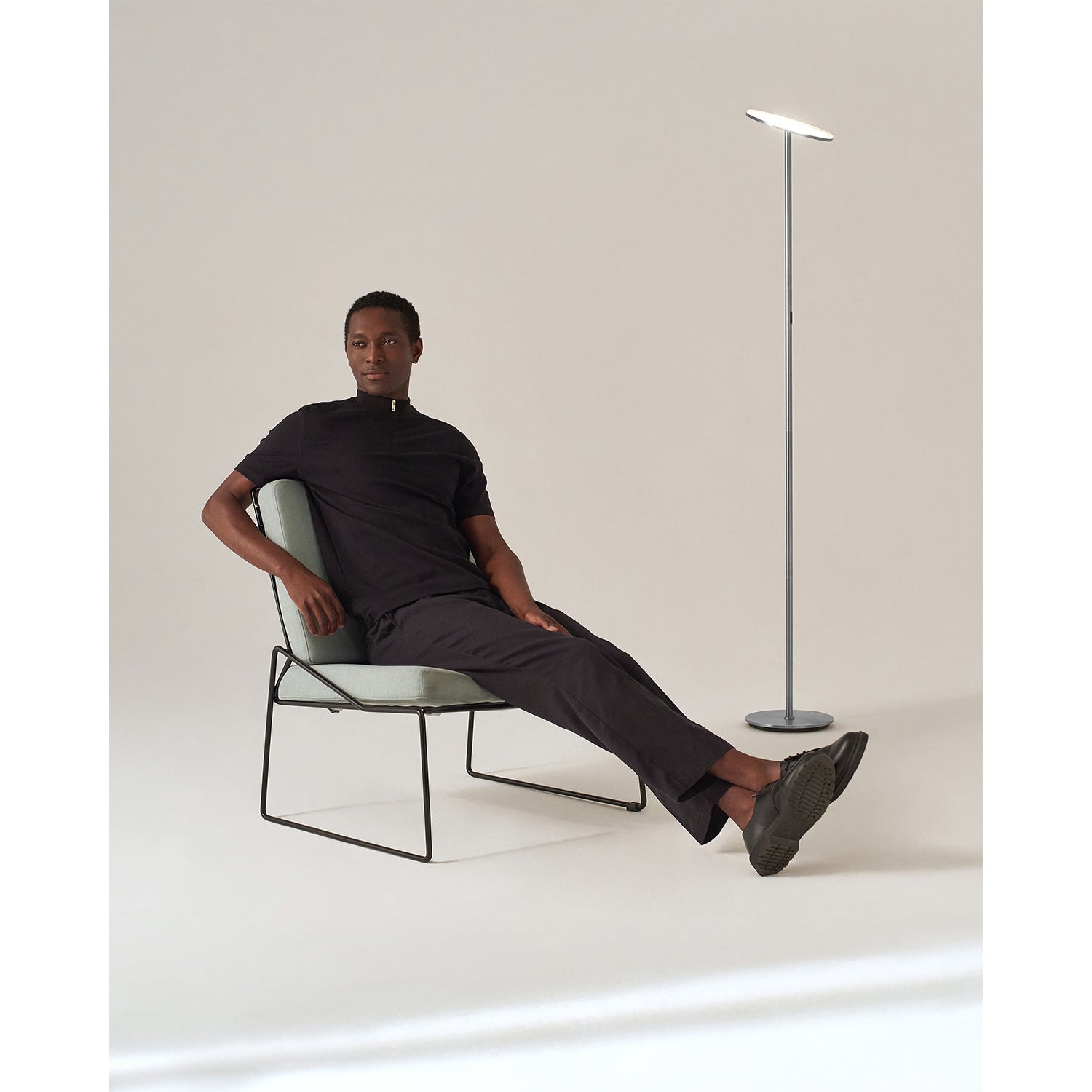 Brightech Sky LED Torchiere Standing Touch Sensor Floor Lamp, Silver (Open Box) - VMInnovations