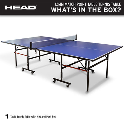 HEAD 1-1-33012-DS 12 Millimeter Surface Match Point Ping Pong Table with Net