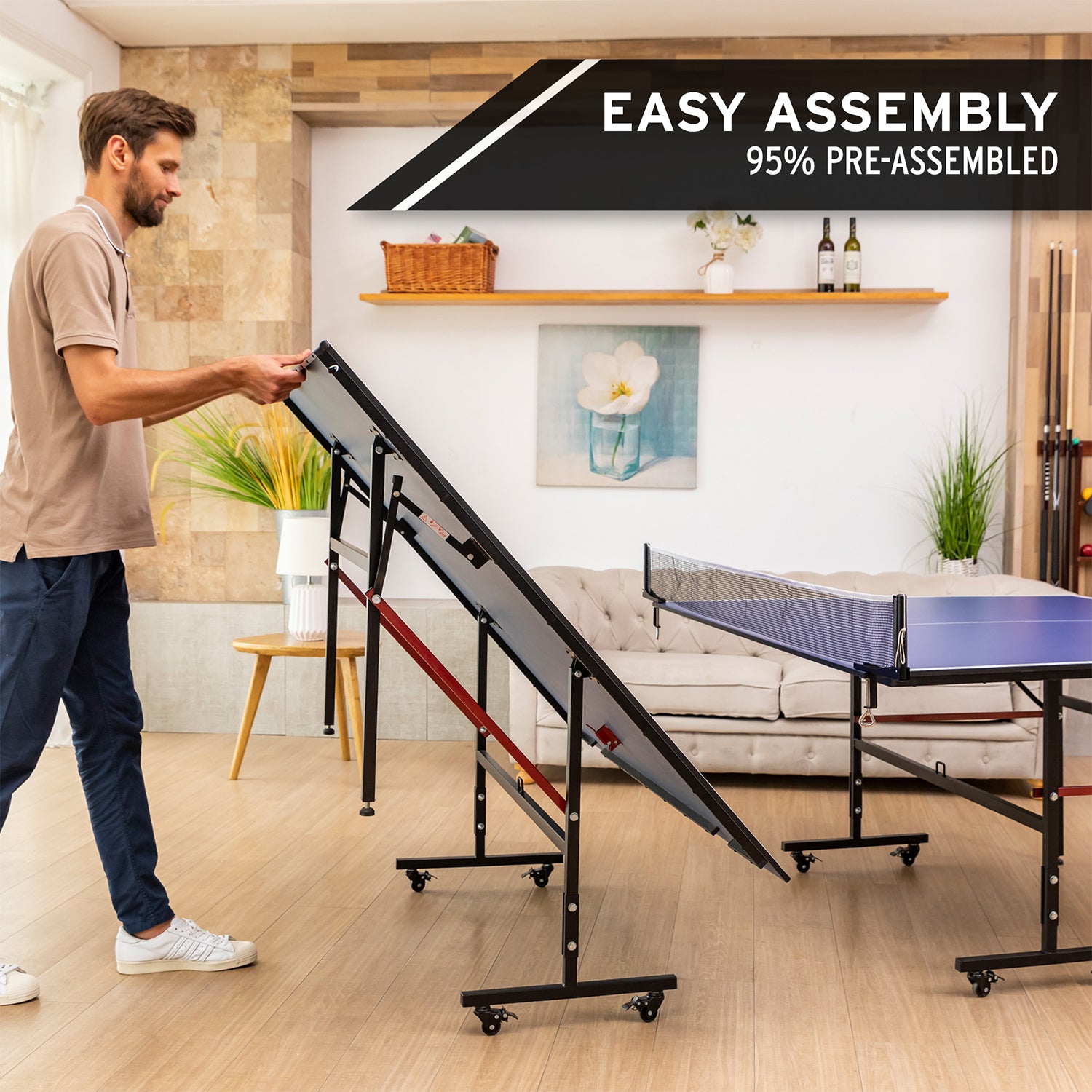 HEAD 1-1-33012-DS 12 Millimeter Surface Match Point Ping Pong Table with Net