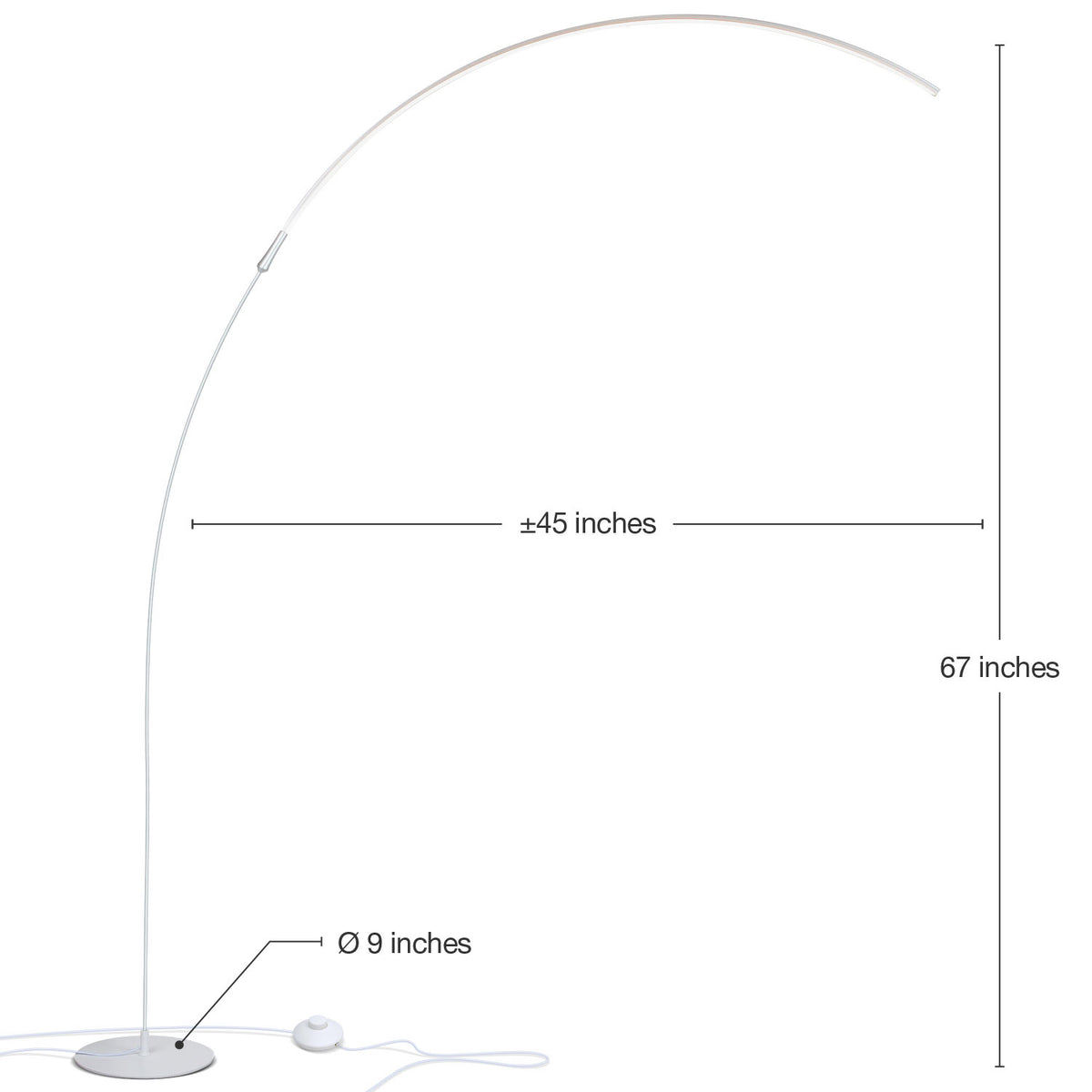 Brightech Sparq Arc Modern Home 67" Tall Arch LED Floor Lamp, Silver (For Parts)