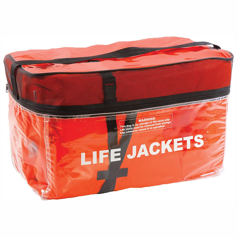 Airhead Adult Type II Keyhole Life Jackets with Storage Bag, Orange (4 Pack)