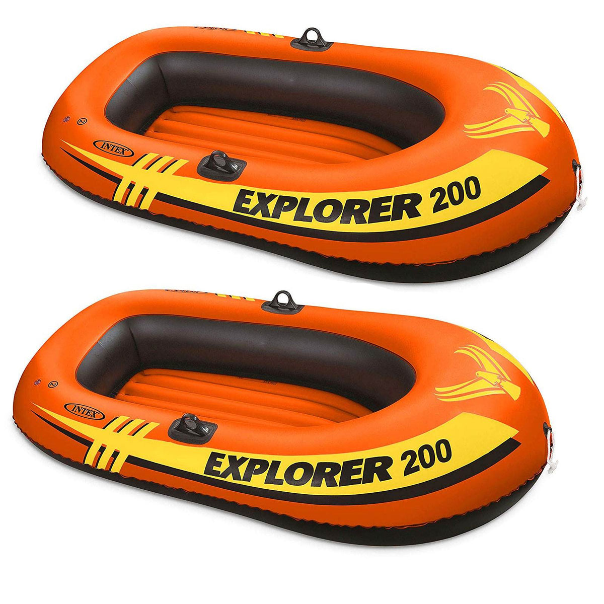 Intex Explorer 200 2 Person Youth PVC Raft for Fishing & Rafting (2 Pack)