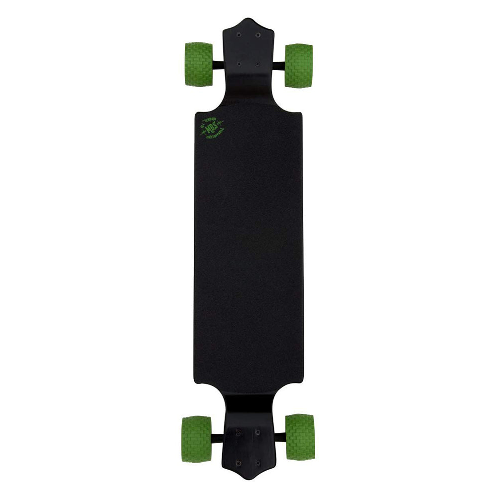 MBS All-Terrain Drop Deck 39 Inch Longboard Skateboard, Black Green (Open Box)