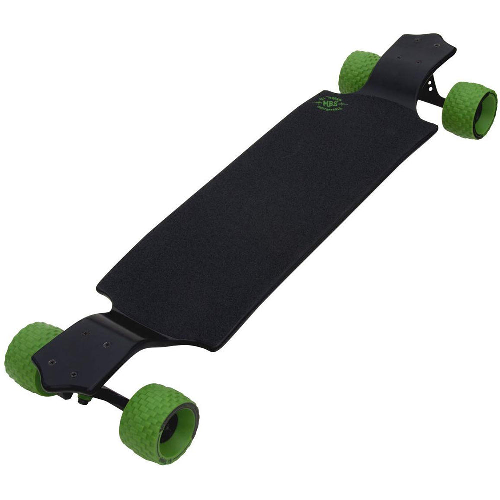 MBS All-Terrain Drop Deck 39 Inch Longboard Skateboard, Black Green (Open Box)
