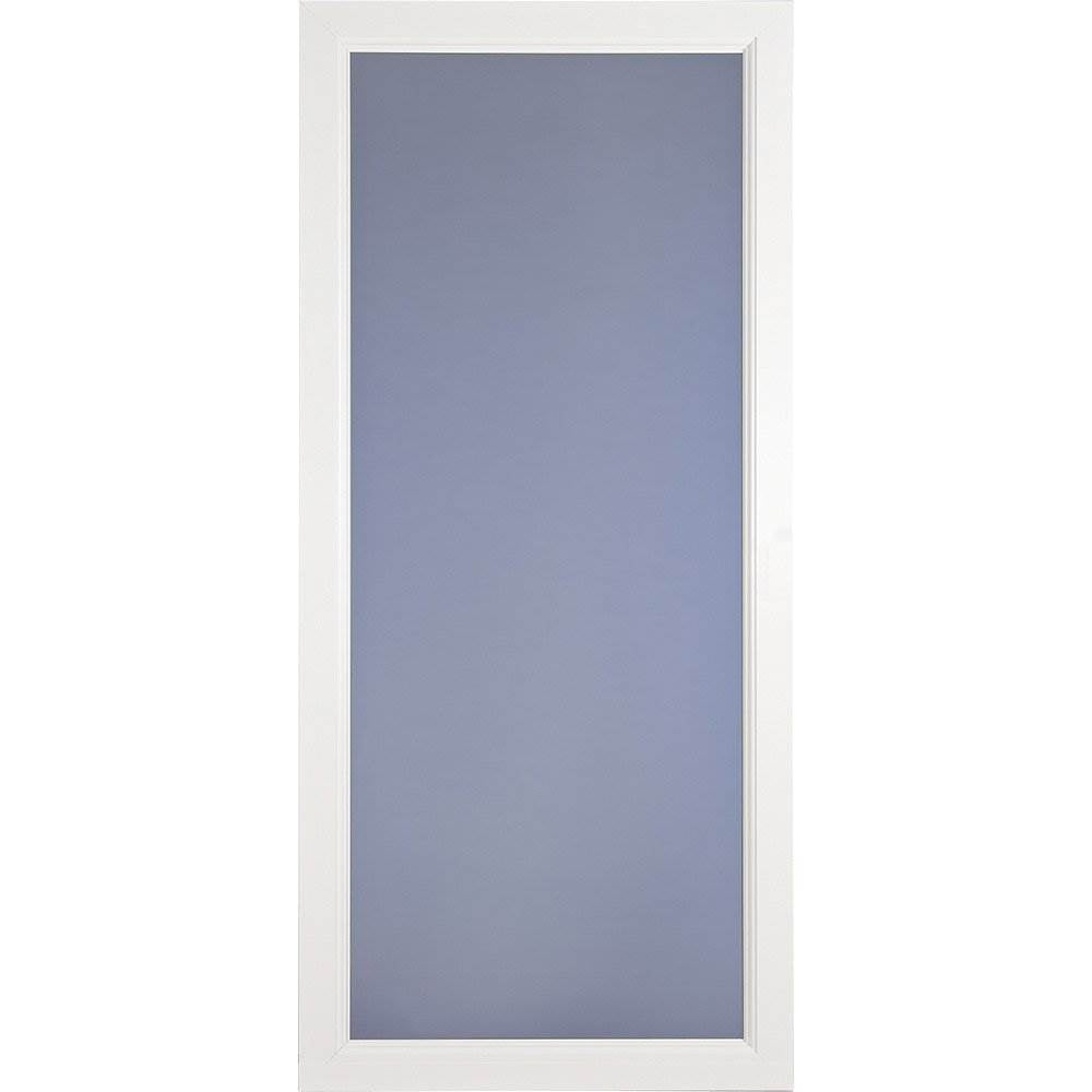 Larson EasyHang Fullview Low-E Left Hinge 36" White Storm Door & Nickle Handle