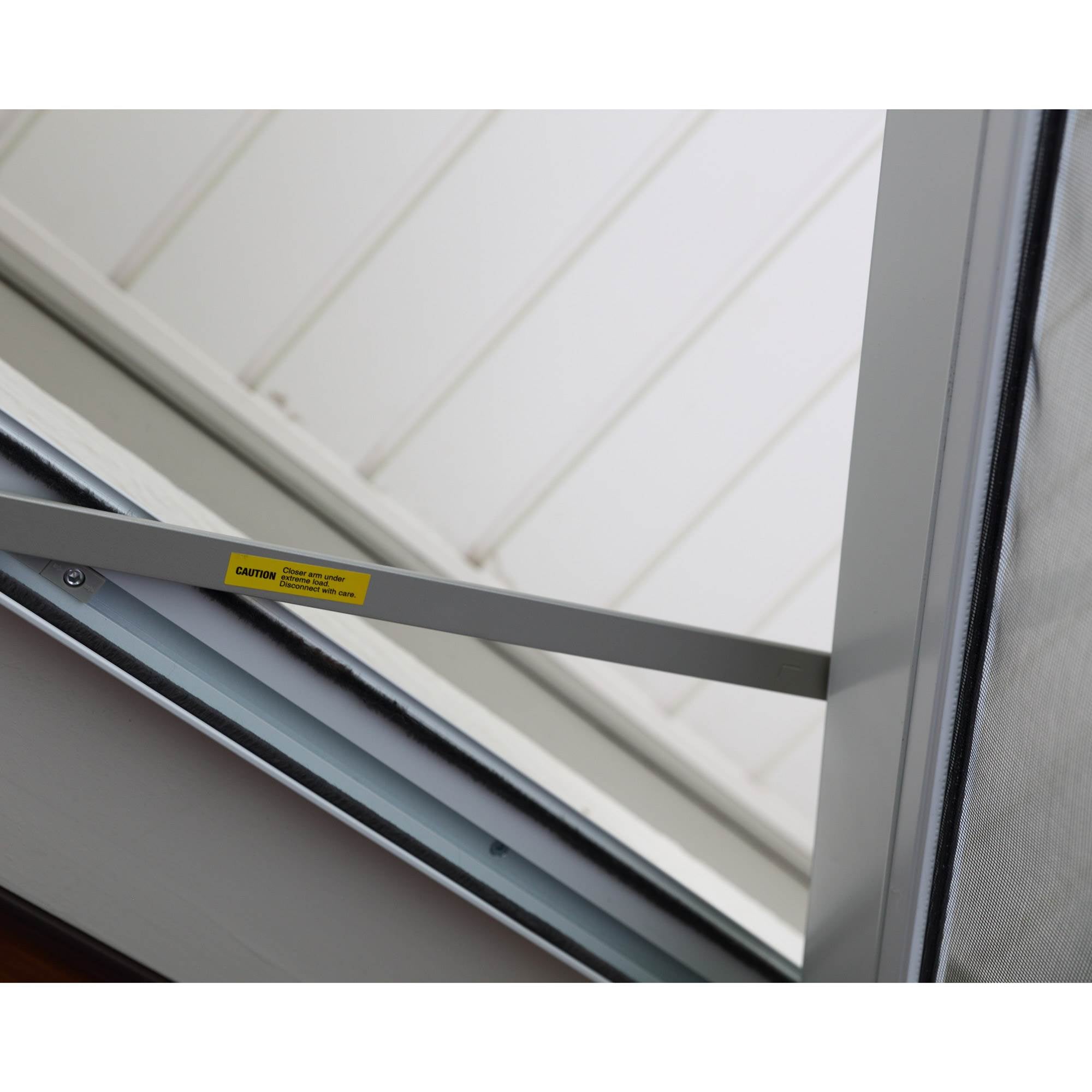 Larson EasyHang Fullview Low-E Left Hinge 36" White Storm Door & Nickle Handle