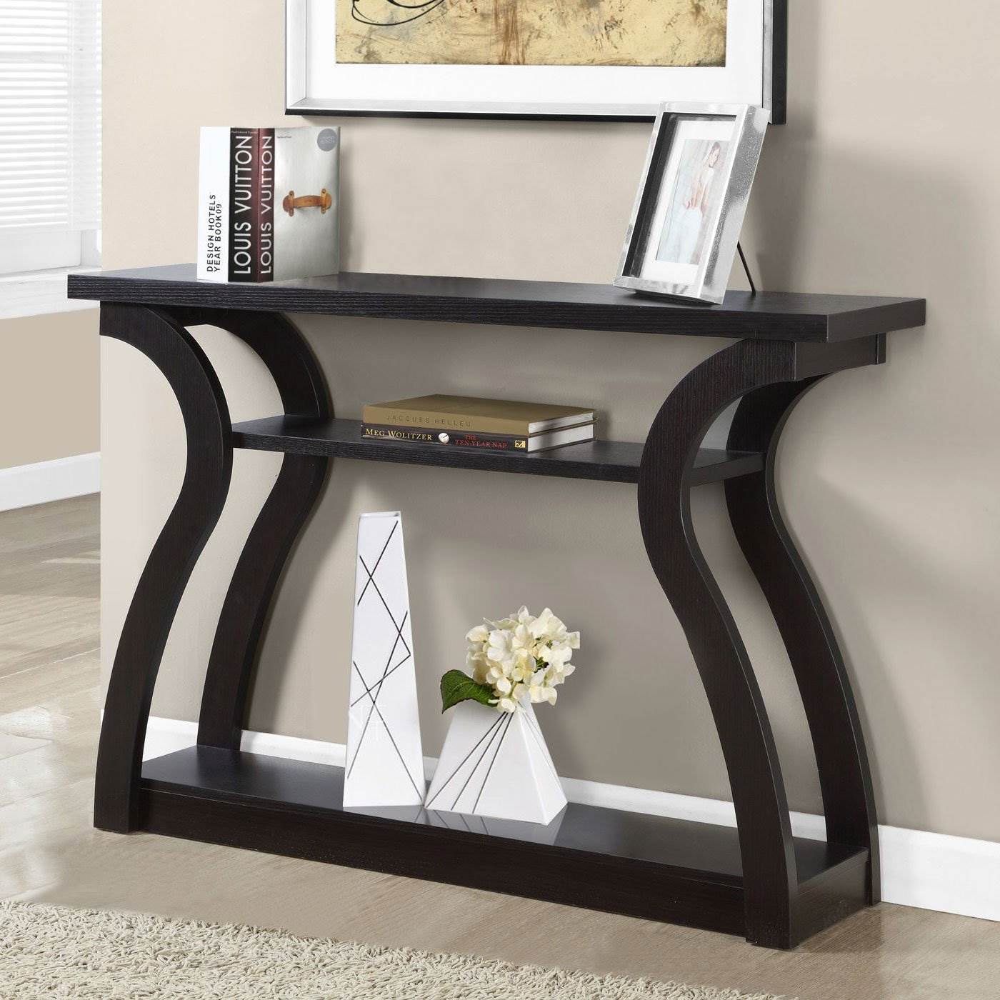Monarch Specialties 47" Long Decor Cappuccino Hall Console Accent Table(Damaged)