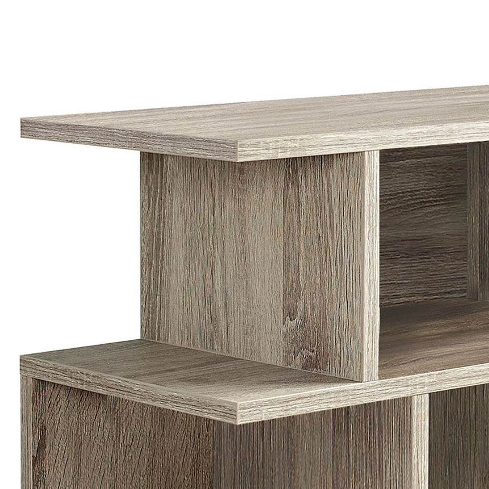 Monarch Specialties 24" Reclaimed Wood Side Accent Table, Dark Taupe (Open Box)