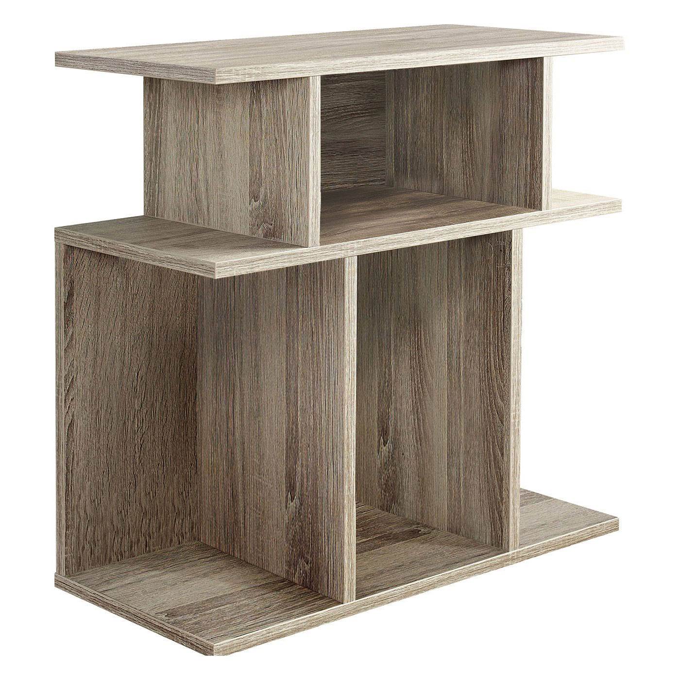 Monarch Specialties 24" Reclaimed Wood Side Accent Table, Dark Taupe (Open Box)