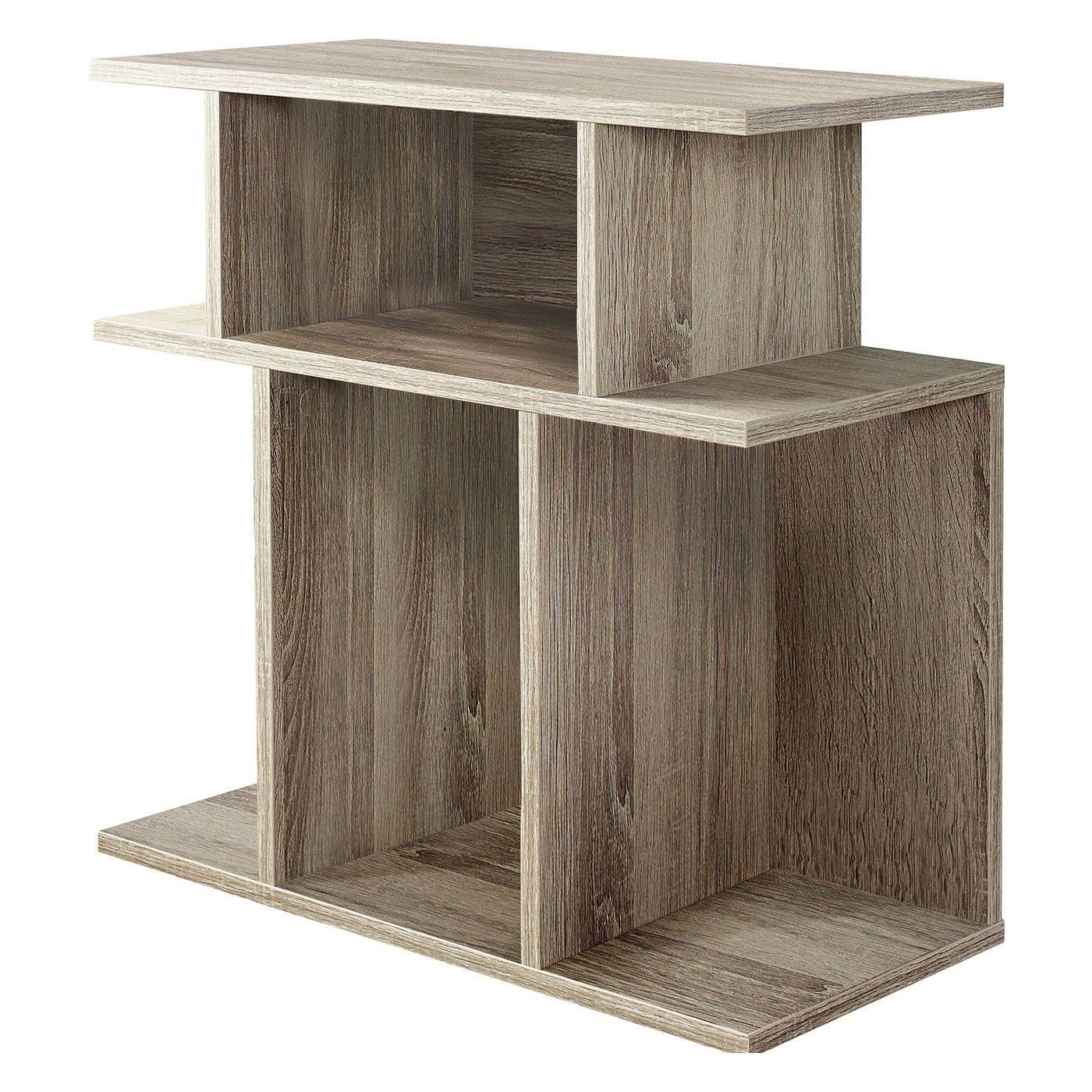 Monarch Specialties 24" Reclaimed Wood Side Accent Table, Dark Taupe (Open Box)