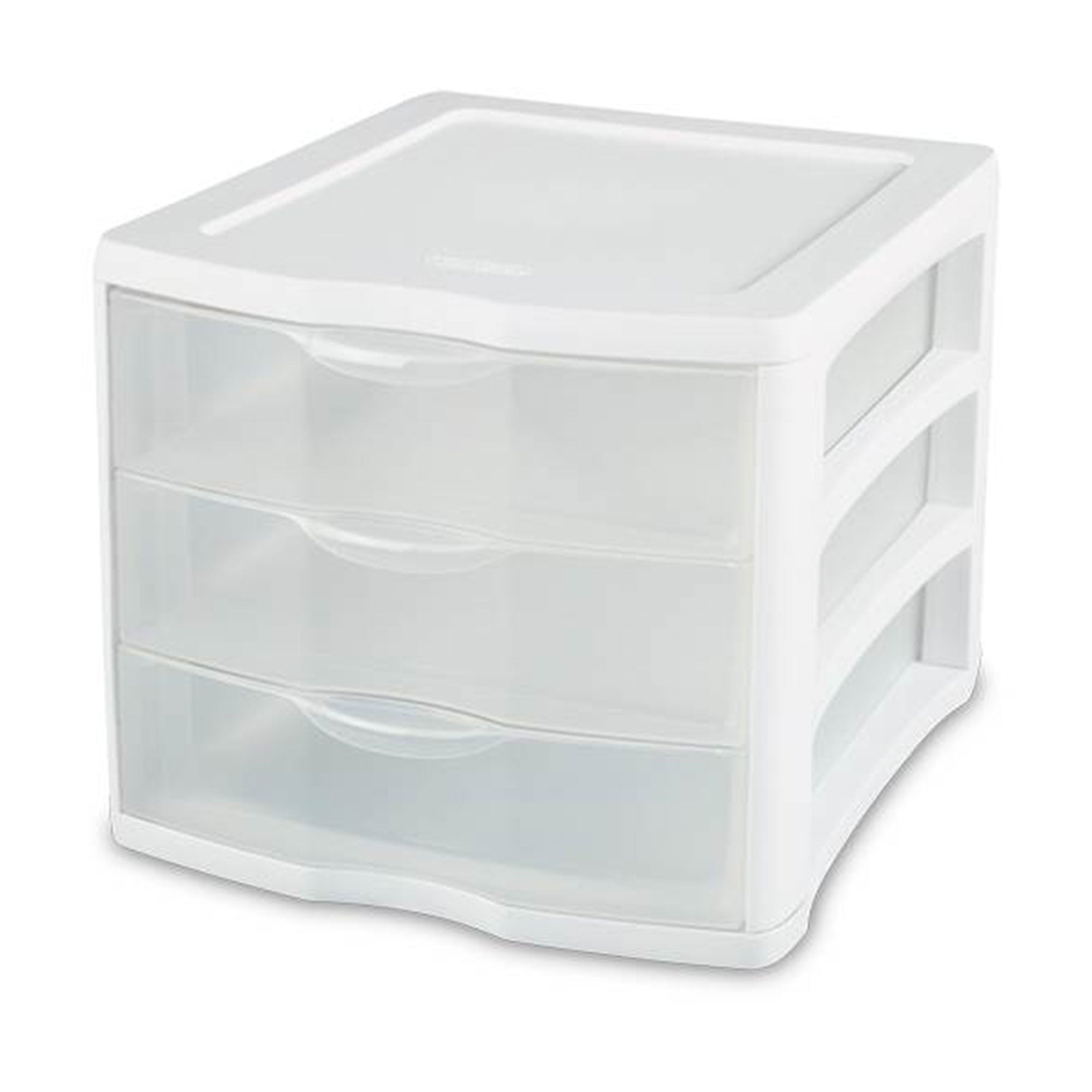 Sterilite ClearView Compact Stacking 3 Drawer Storage Organizer System, 24 Pack - VMInnovations
