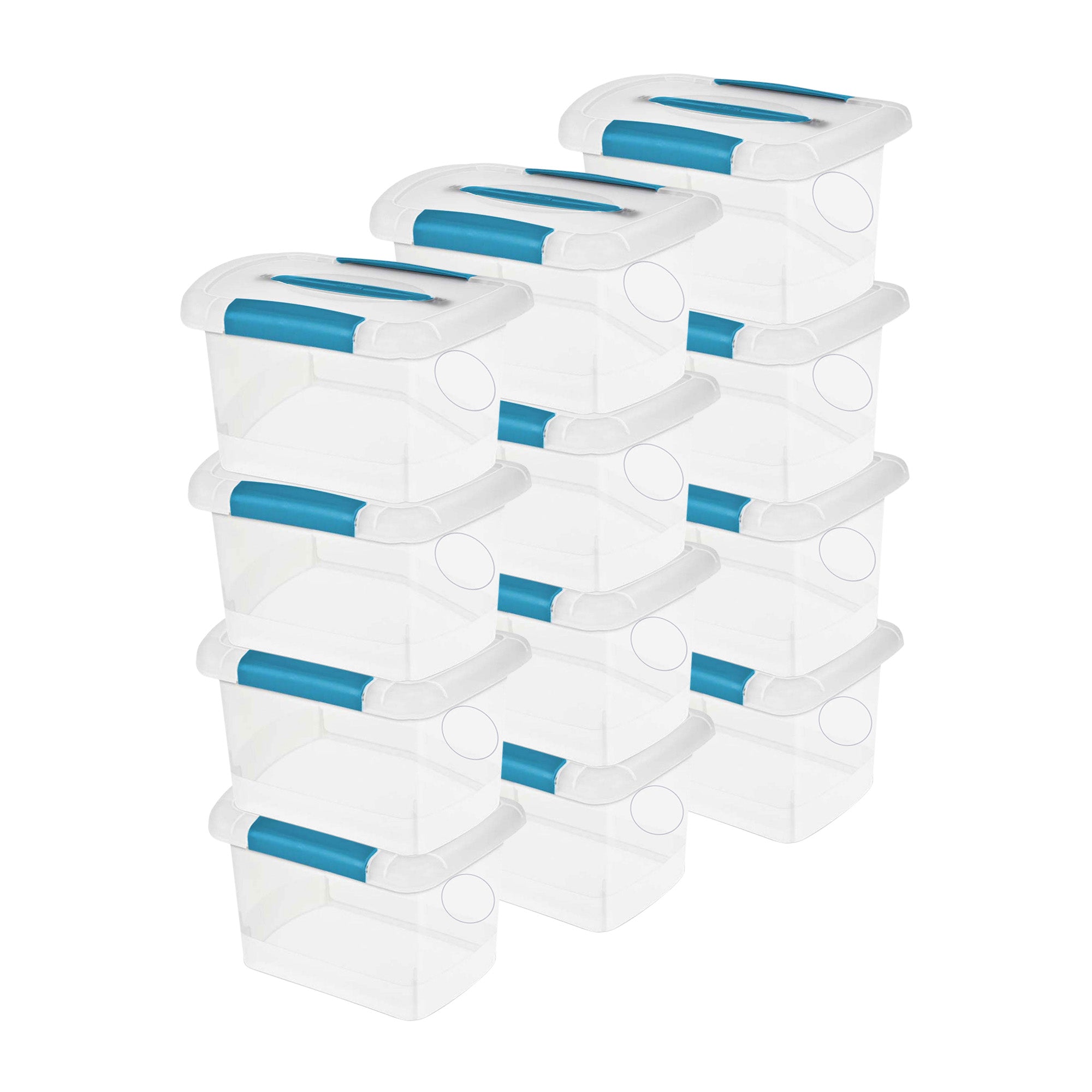 Sterilite Small Nesting ShowOff Stackable Storage Bin with Latching Lid, 12 Pack - VMInnovations