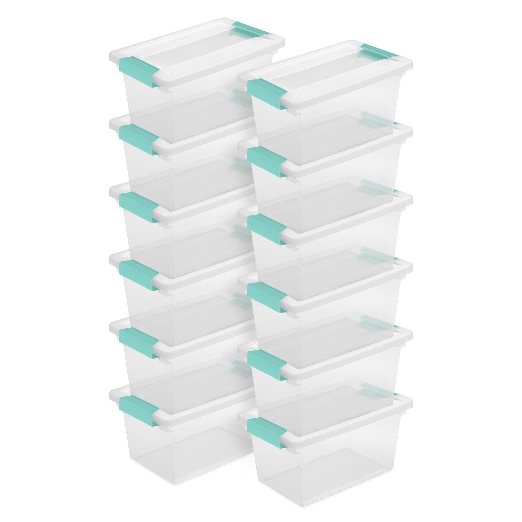 Sterilite Plastic Medium Clip Storage Box Container with Latching Lid, 12 Pack - VMInnovations