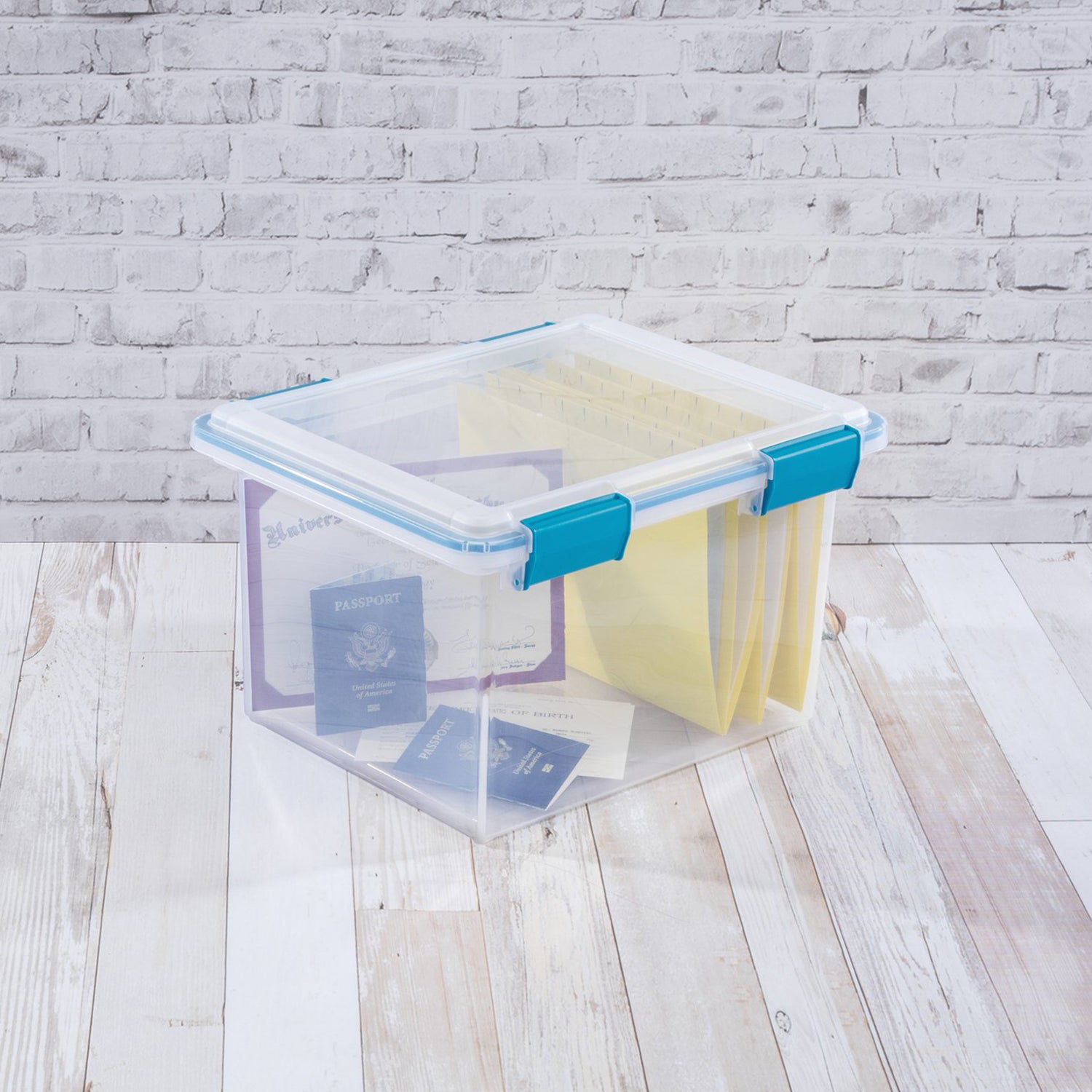 Sterilite 32 Quart Clear Stacking Storage Container with Gasket Lid, 24 Pack