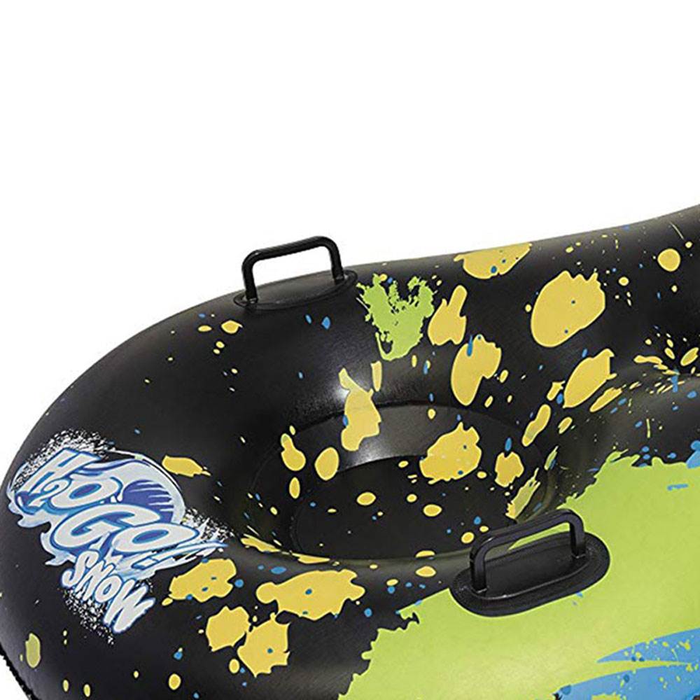H2OGO! Frost Blitz Inflatable Durable Kids Double 2 Seat Snow Tube Sled, Black