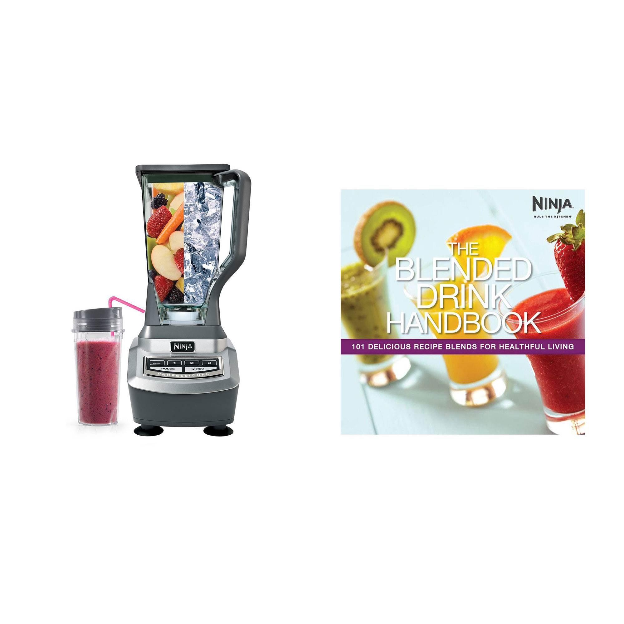 Ninja Professional Crushing Blender w/ Cups + Ninja Blended Drink Handbook