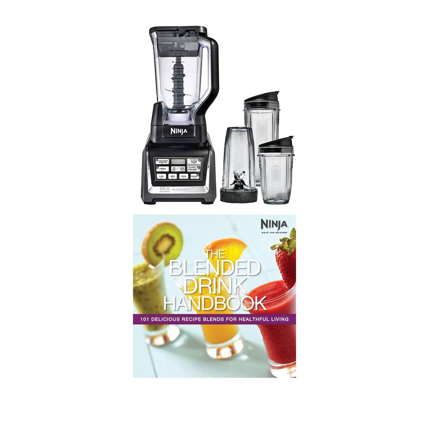 Nutri Ninja 1500W 72 Ounce Ninja Blender Duo w/ Ninja Blended Drink Handbook