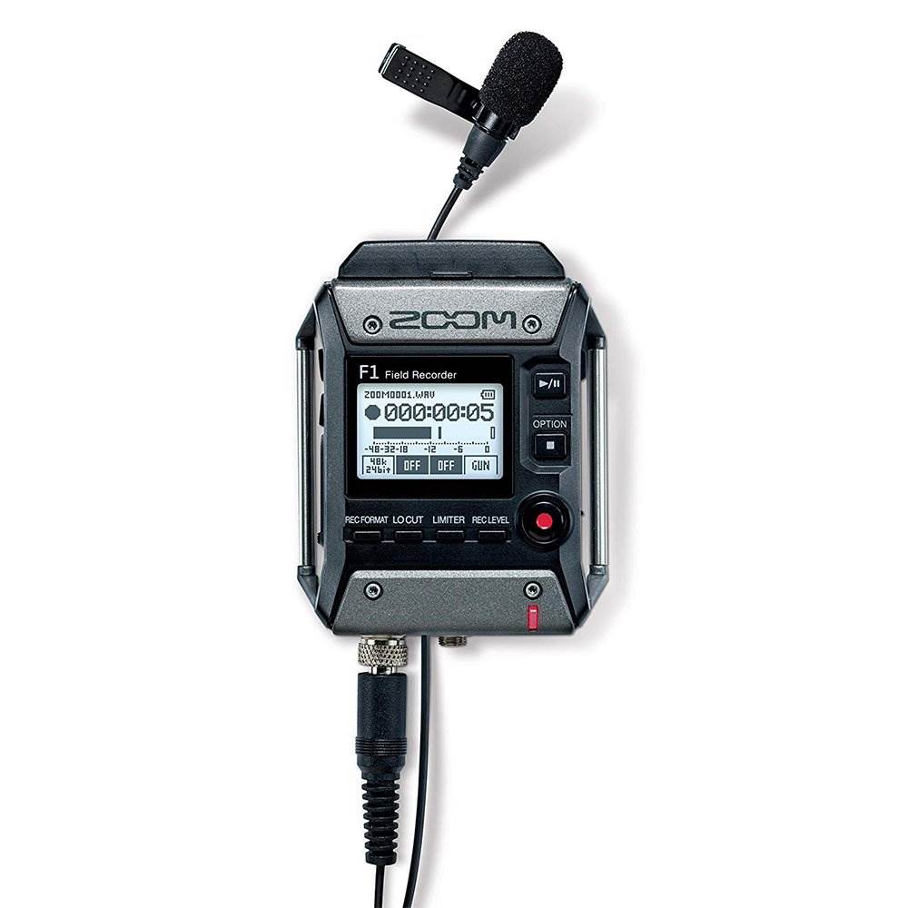 Zoom F1 Digital Sound Recorder with Lavalier Mic and EXH-6 Dual Input Capsule