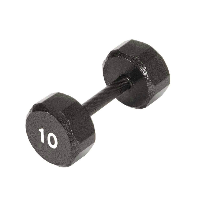 Marcy Pro TSA Hex 10 Pound Iron Home Gym Free Weight Dumbbells, Black (2 Pack)