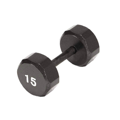 Marcy Pro TSA Hex 15 Pound Iron Home Gym Free Weight Dumbbells, Black (2 Pack)