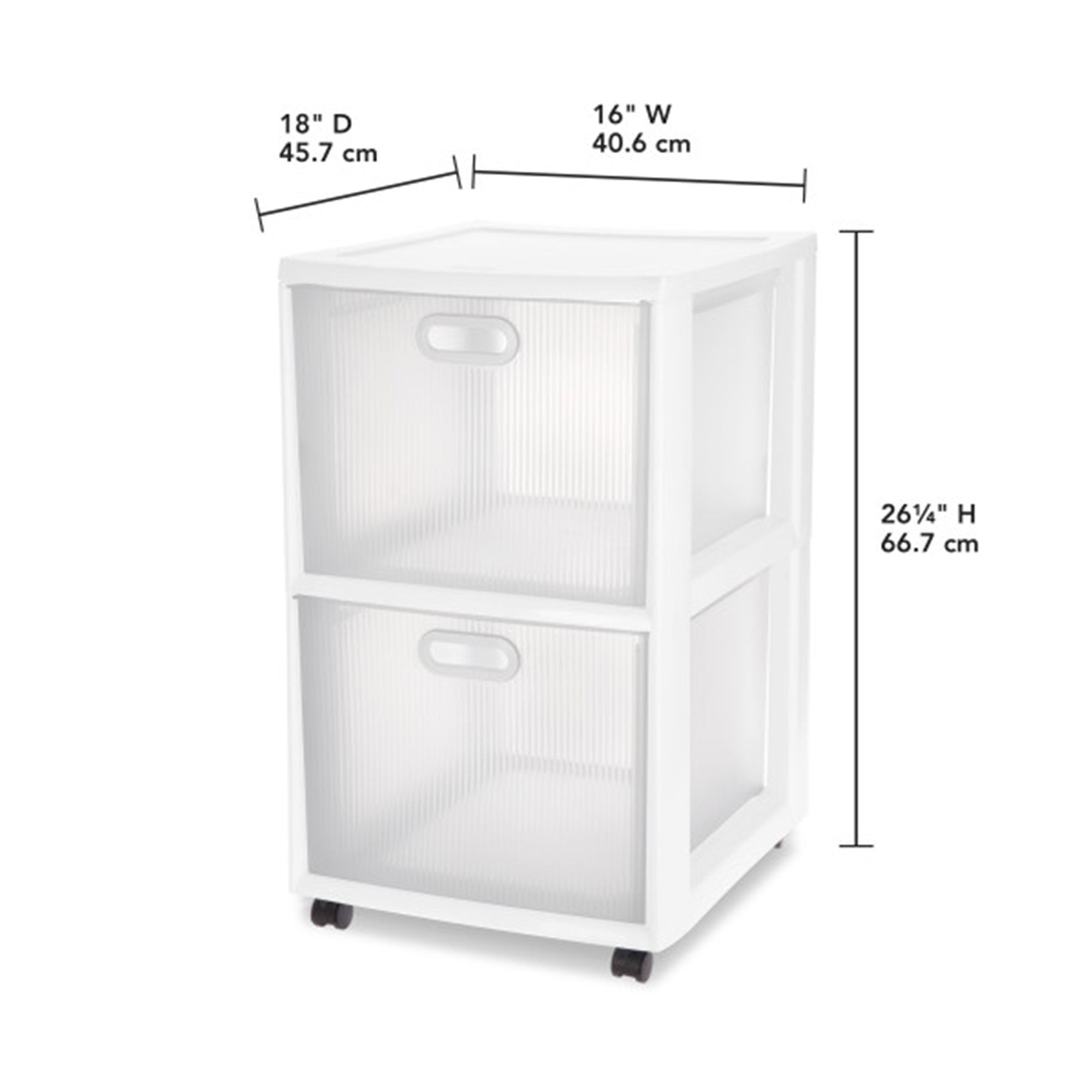 Sterilite Ultra 2 Drawer Filing Storage Cart, Plastic Rolling Organizer, 6 Pack - VMInnovations