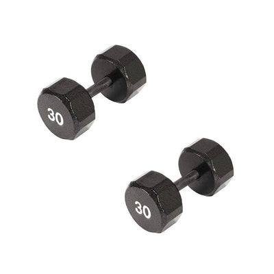 Marcy Pro TSA Hex 30 Pound Iron Home Gym Free Weight Dumbbells, Black (2 Pack)