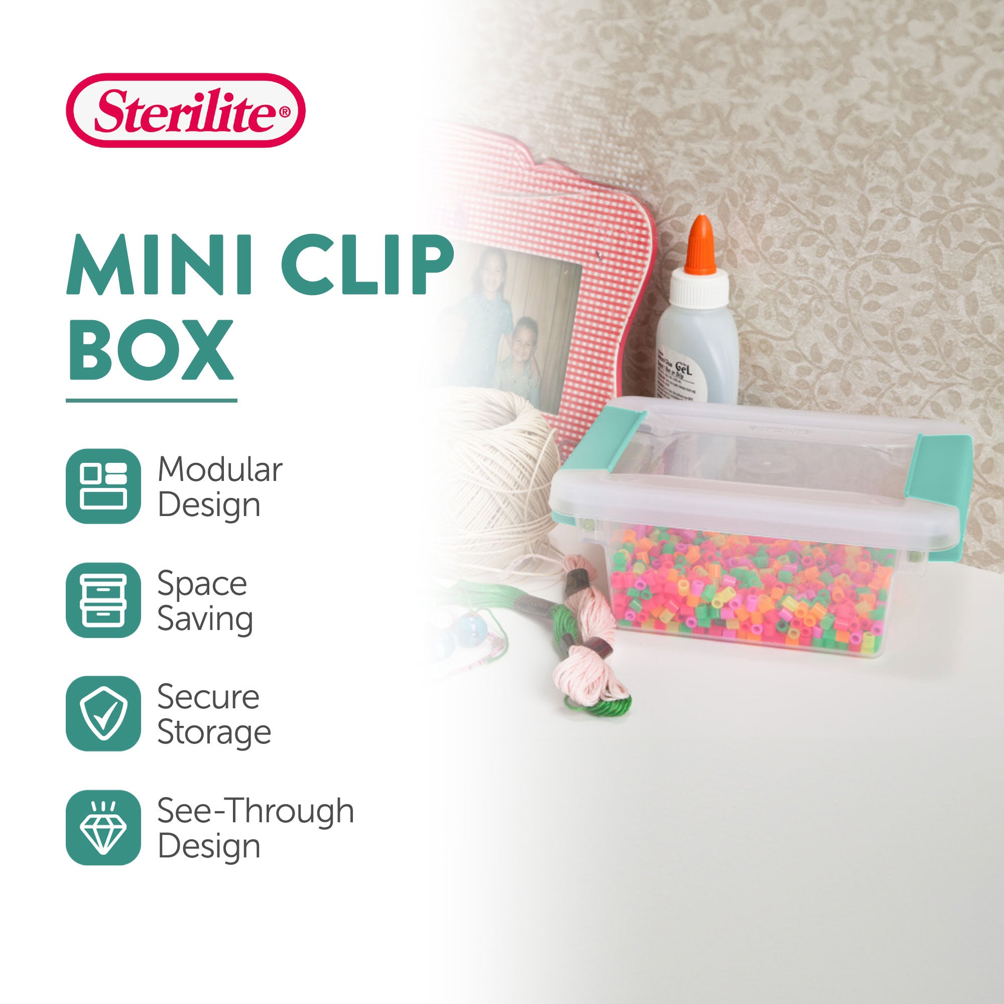 Sterilite Plastic Mini Clip Storage Box Container with Latching Lid, 18 Pack - VMInnovations