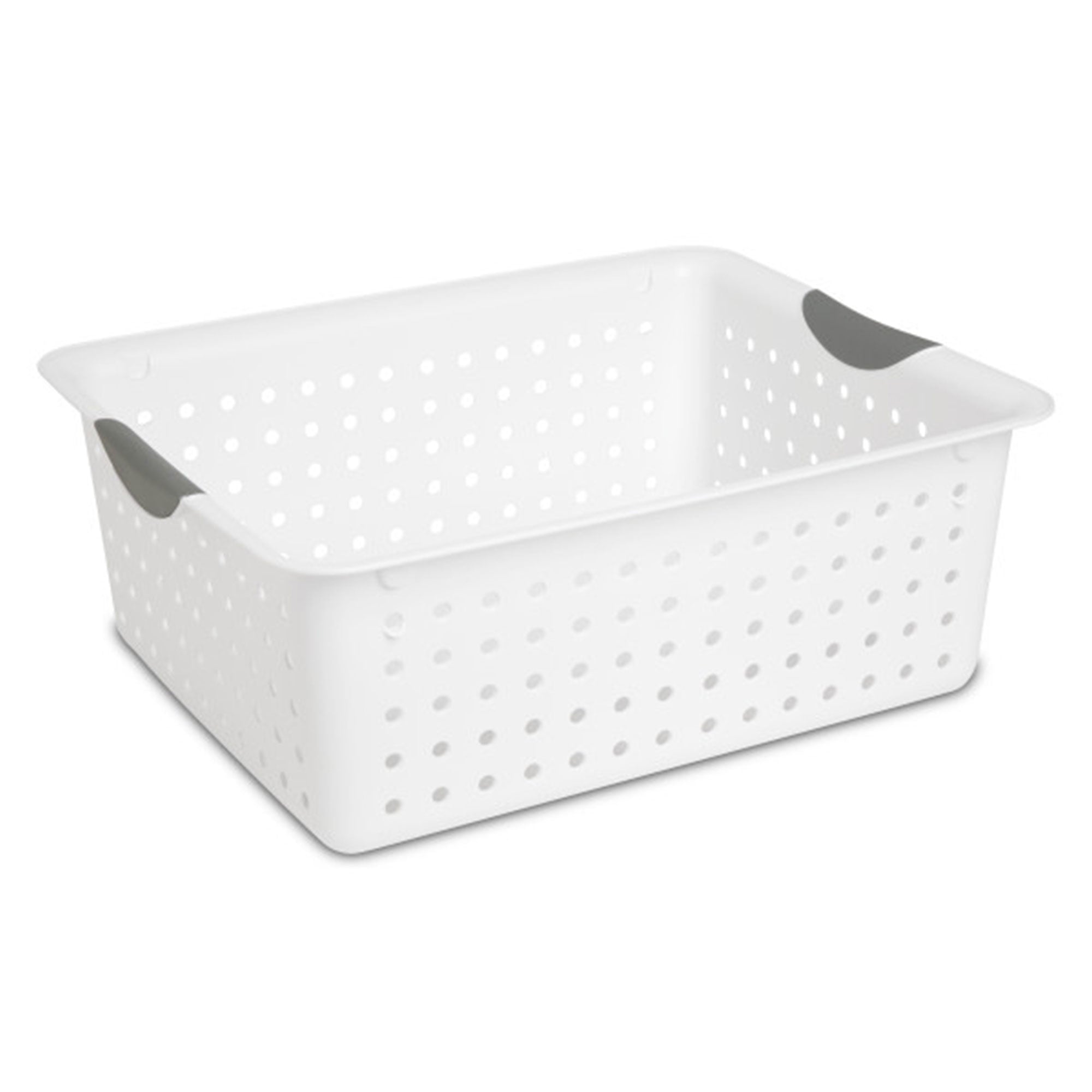 Sterilite Large Ultra Plastic Storage Bin Baskets with Handles, White, 18 Pack
