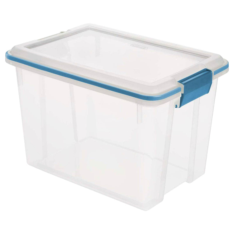 Sterilite Large 20 Qt Home Storage Container Tote with Latching Lids, (12 Pack)