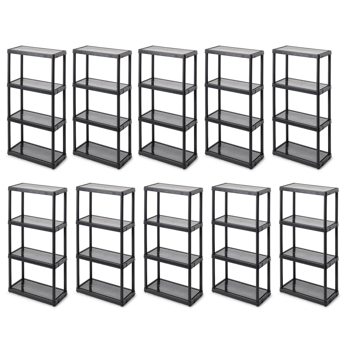 Gracious Living 4-Tier Shelf Indoor Garage Storage Shelving Unit (10 Pack)