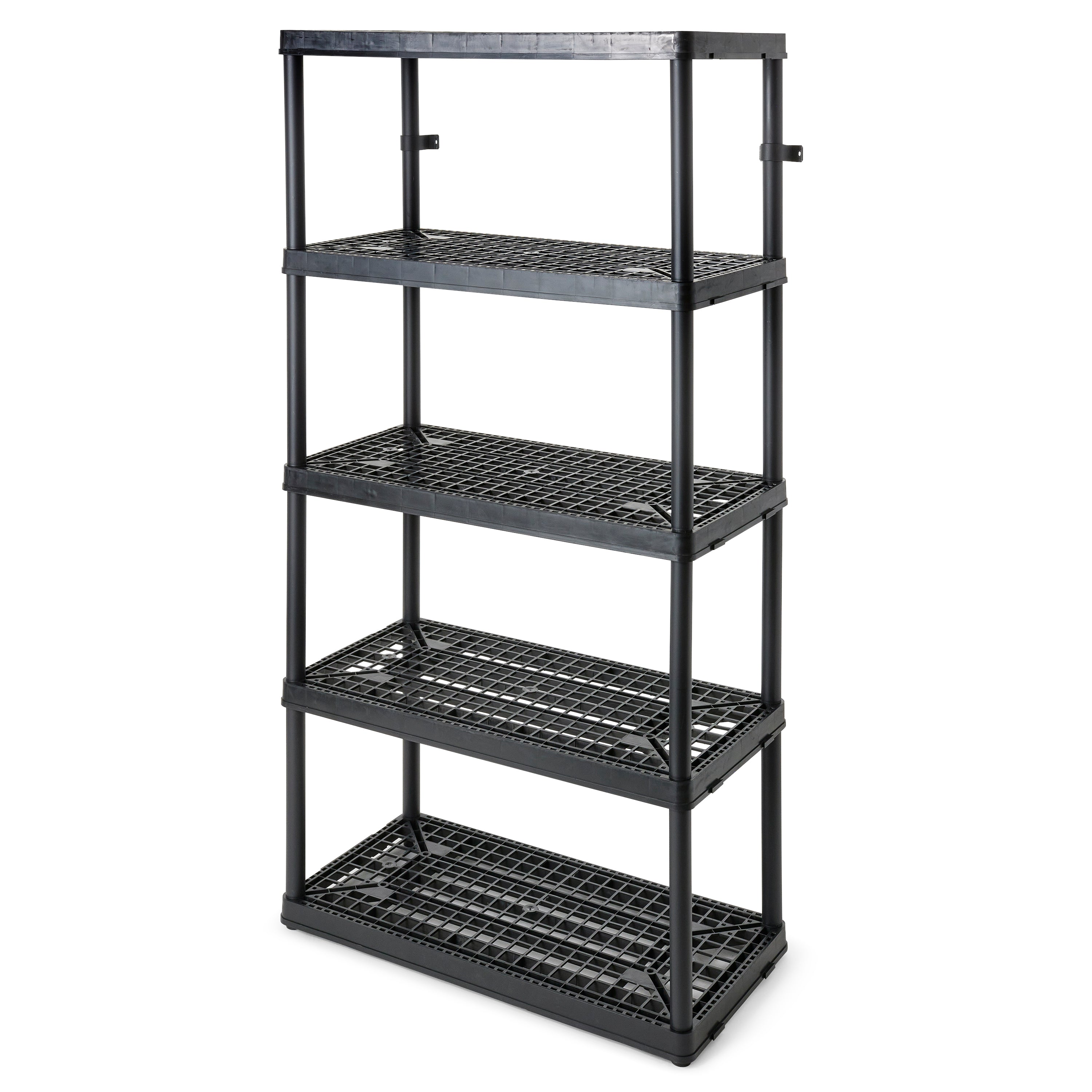 Gracious Living 5 Shelf Tier Light Duty Indoor and Garage Storage Shelf, Black (Refurbished)