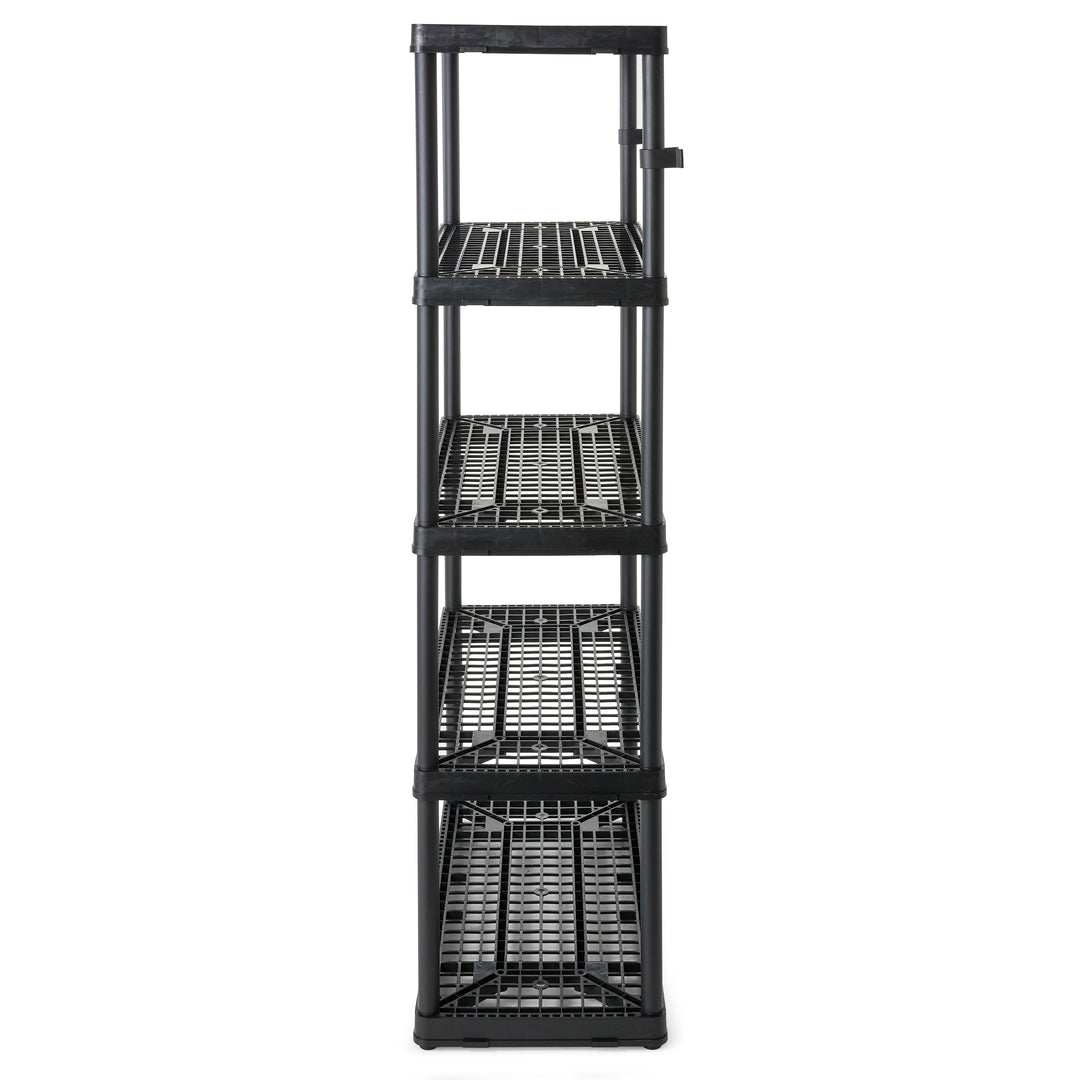 Gracious Living 5 Shelf Fixed Height Ventilated Heavy Duty Shelving Unit, Black - VMInnovations