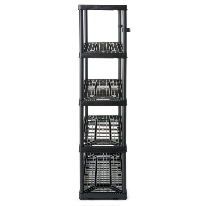 Gracious Living 5 Shelf Fixed Height Ventilated Heavy Duty Shelving Unit, Black - VMInnovations