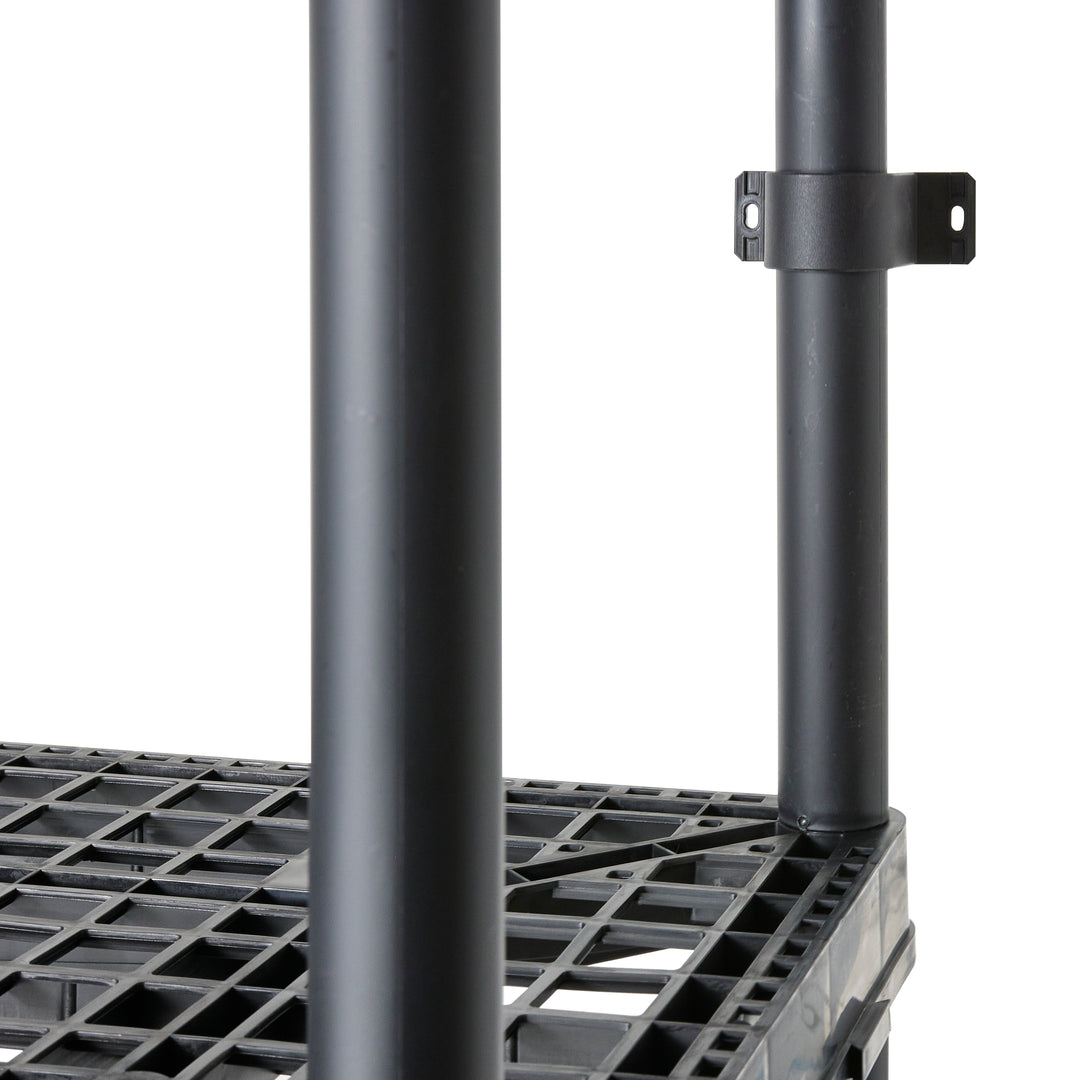 Gracious Living 5 Shelf Fixed Height Ventilated Heavy Duty Shelving Unit, Black - VMInnovations