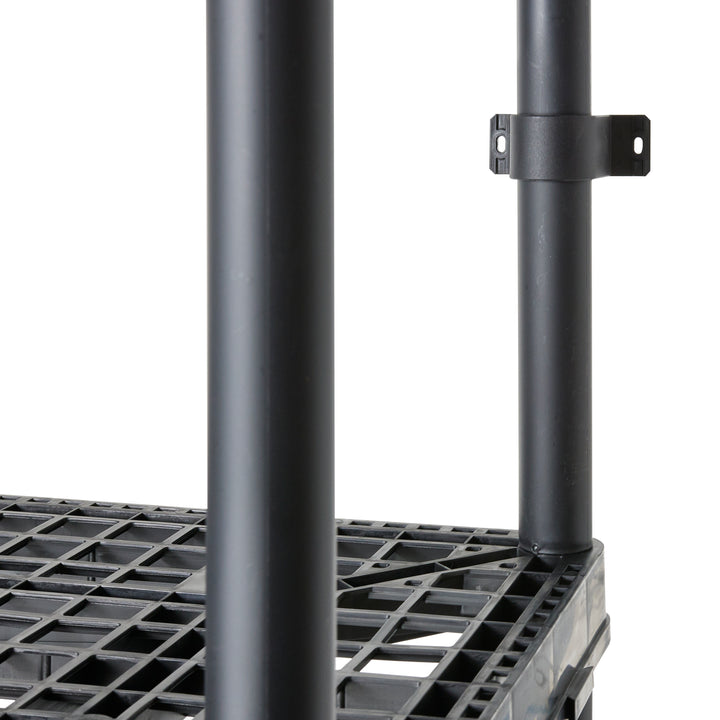 Gracious Living 5 Shelf Fixed Height Ventilated Heavy Duty Shelving Unit, Black - VMInnovations