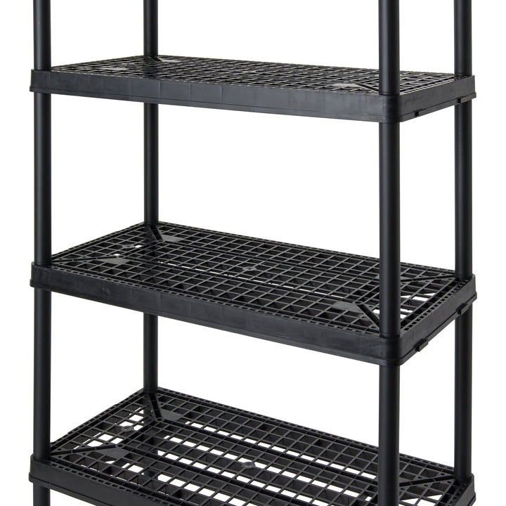 Gracious Living 5 Shelf Fixed Height Ventilated Heavy Duty Shelving Unit, Black - VMInnovations