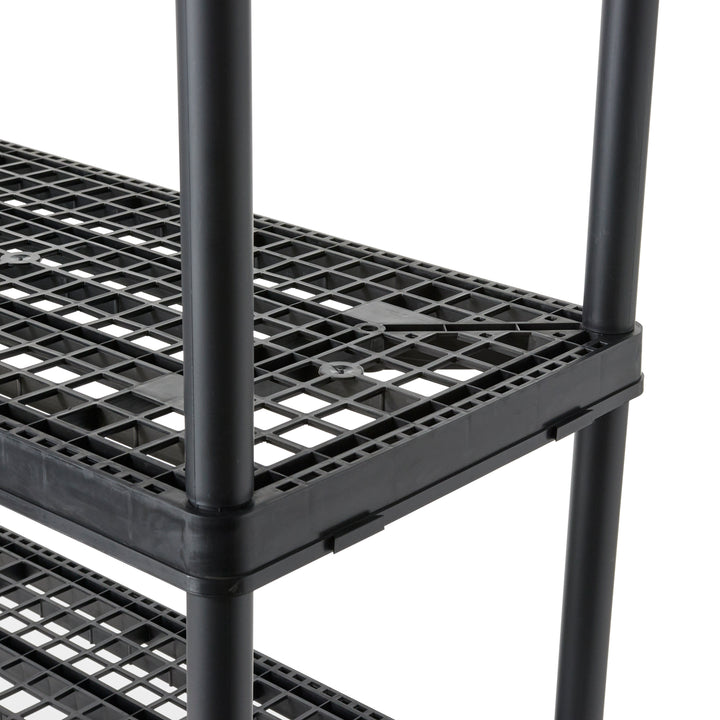 Gracious Living 5 Shelf Fixed Height Ventilated Heavy Duty Shelving Unit, Black - VMInnovations
