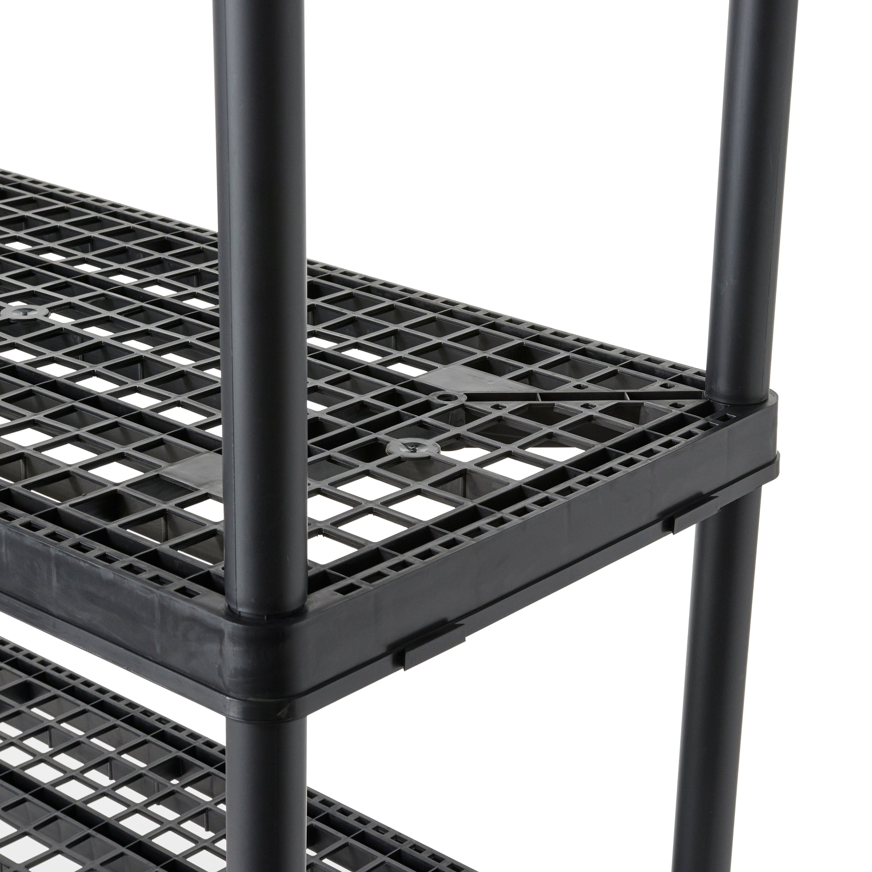 Gracious Living 5 Shelf Tier Light Duty Indoor and Garage Storage Shelf, Black (Refurbished)